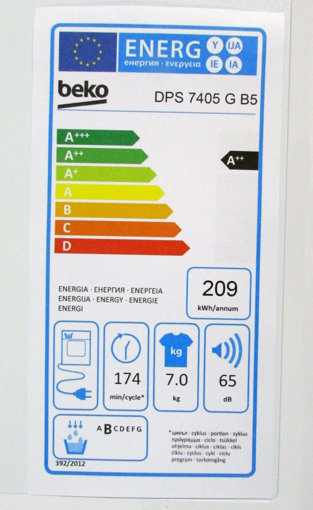 Sušička Beko A++7 kg DPS7405GB5 ZÁRUKA