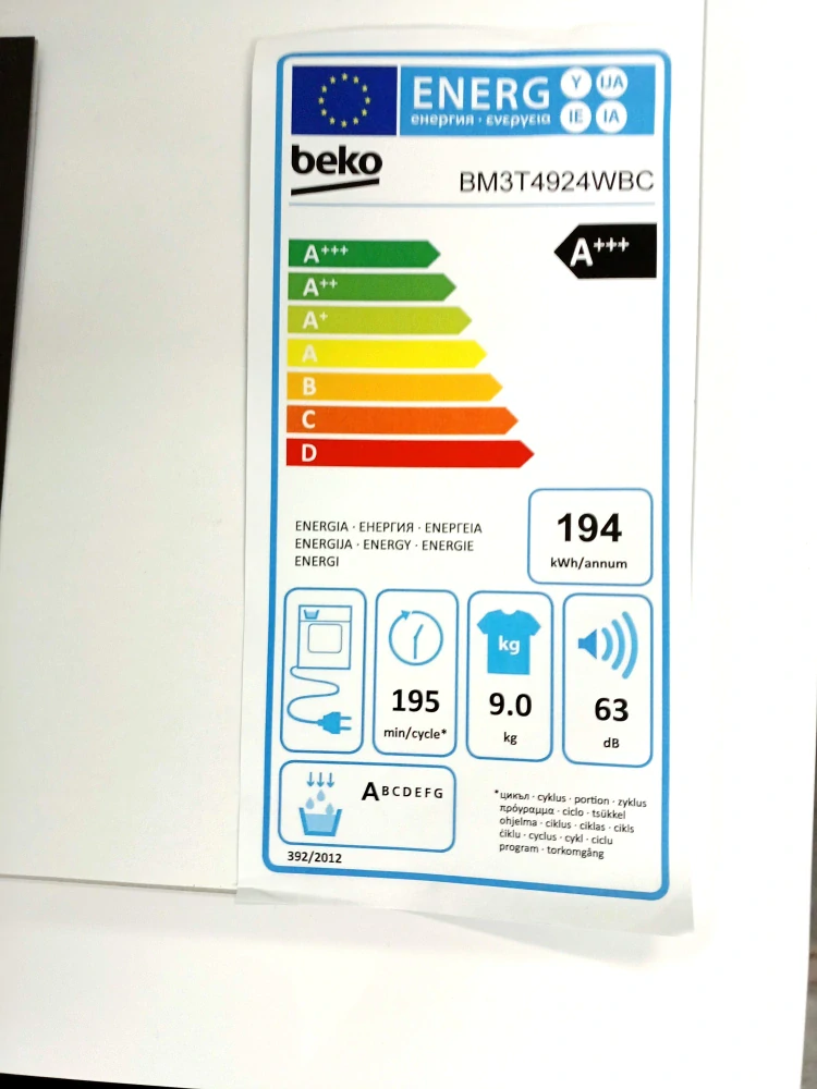 Sušička Beko A+++ 9 kg, ZÁRUKA BM3T4924WBC