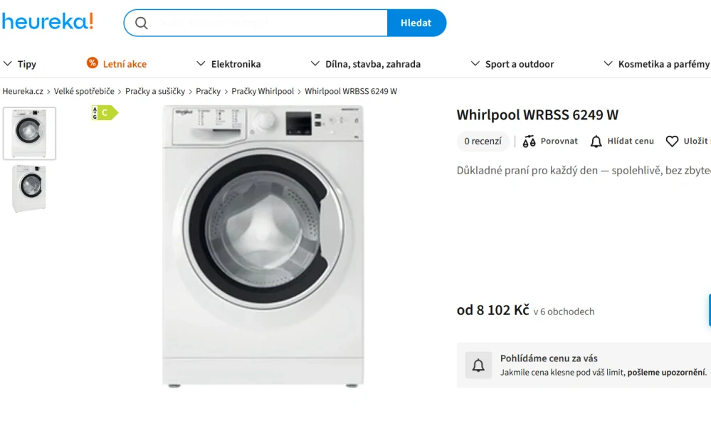 Pračka WHIRLPOOL 6 kg, 1200 ot. slim,ZÁRUKA
