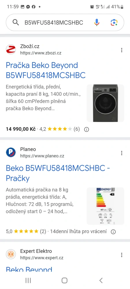 Pračka Beko 8 kg 1400 ot. ZÁRUKA B5WFU58418MCSHBC