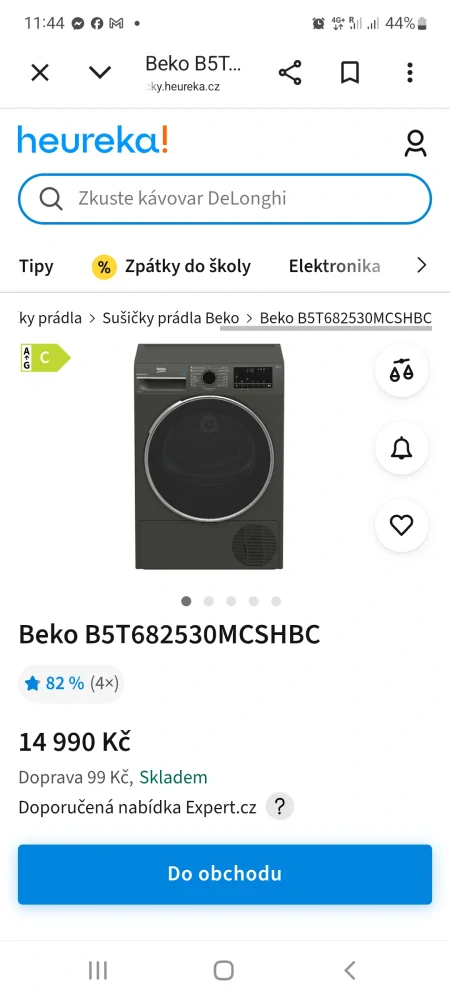 Sušička Beko A+++8 kg B5T682530MCSHBC