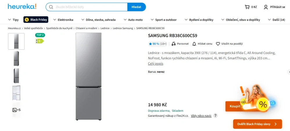Lednice SAMSUNG 203 cm, NoFrost, ZÁRUKA